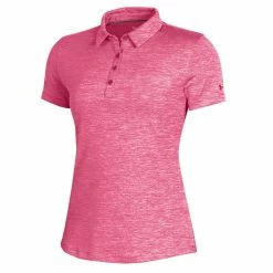 Under Armour Zinger 2.0 Heather Womens Golf Polo -Mens Golf Clothes Store Online UW0467 CERISE550T